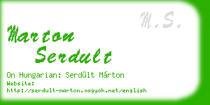 marton serdult business card
